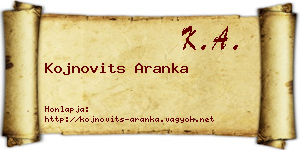 Kojnovits Aranka névjegykártya